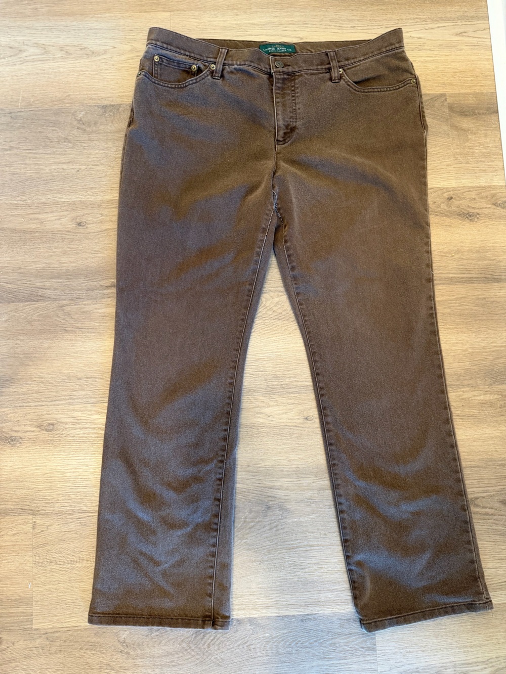 Lauren Ralph Lauren Brown Denim Jeans Size 16 Y2K
